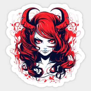 Anime Demon Girl Design Sticker